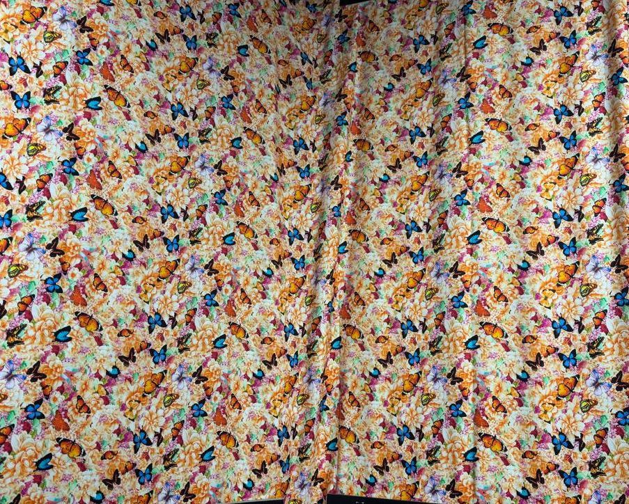 Cotton Butterfly Printed Fabric