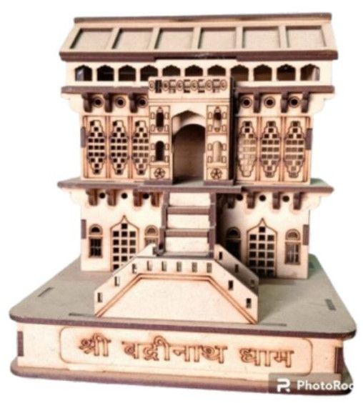 MDF Wood Traditional Shree Badrinath Temple