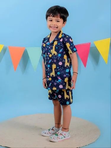 Kids Giraffe and Planet Print Co-Ord Set
