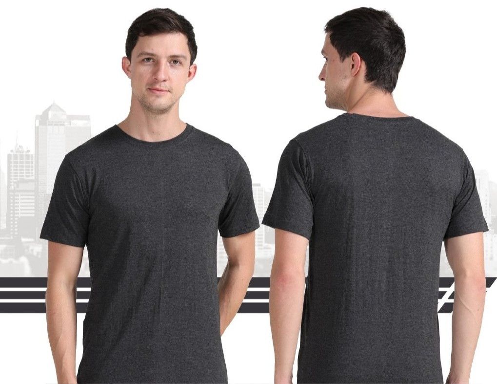 Mens Charcoal Grey Round Neck T-Shirt