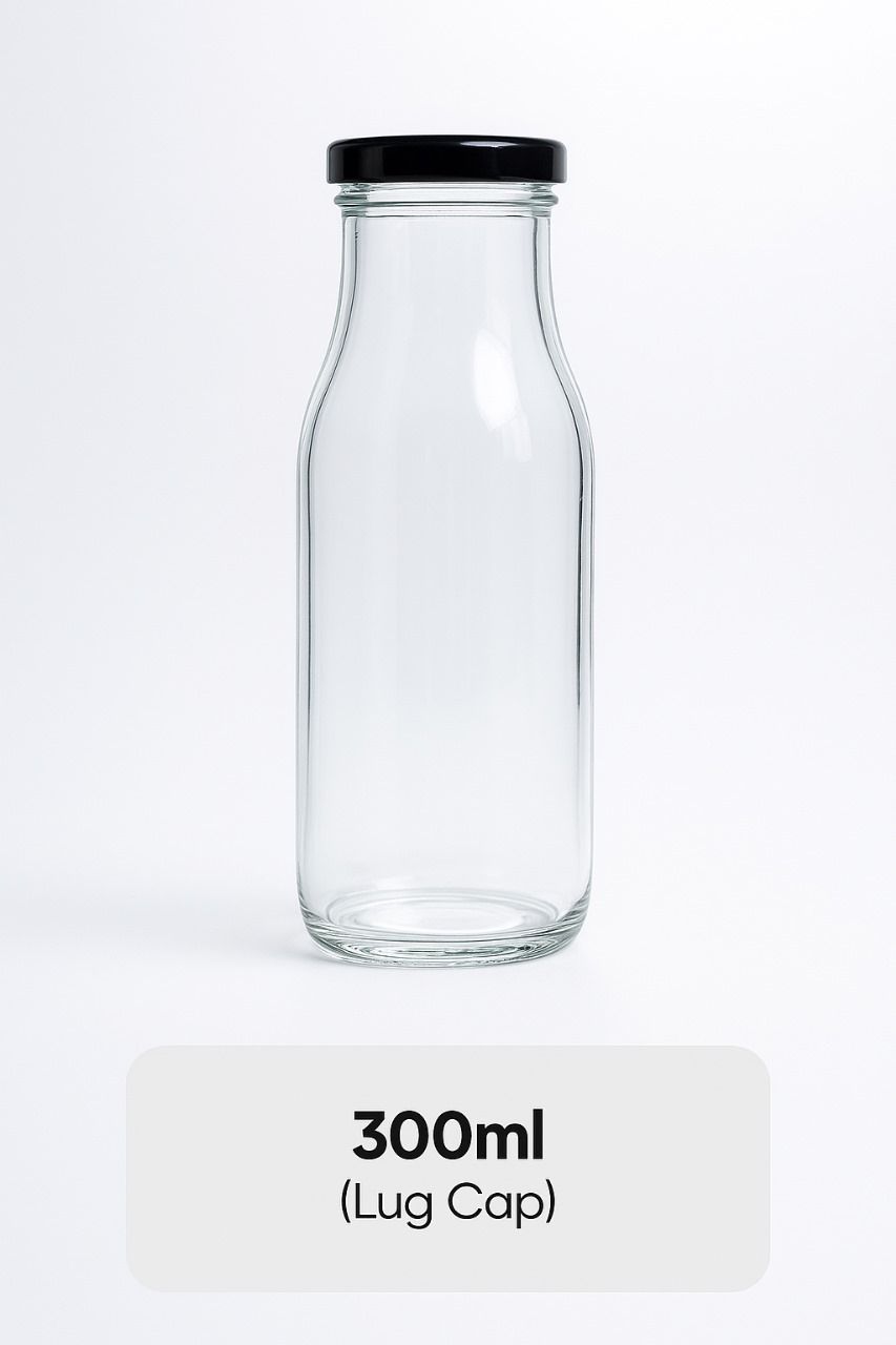 300ml Ultra Clear Glass Milk Bottle