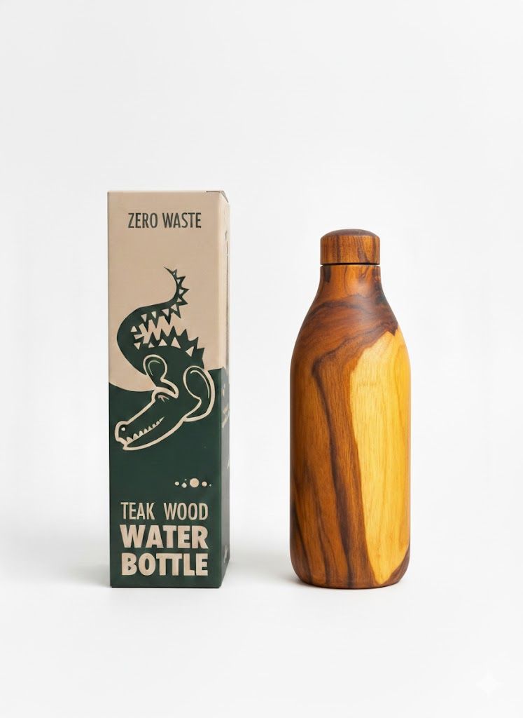 Wooden Copper Water Bottle