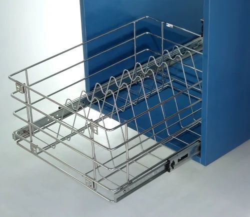 Stainless Steel Plate Organizer Basket
