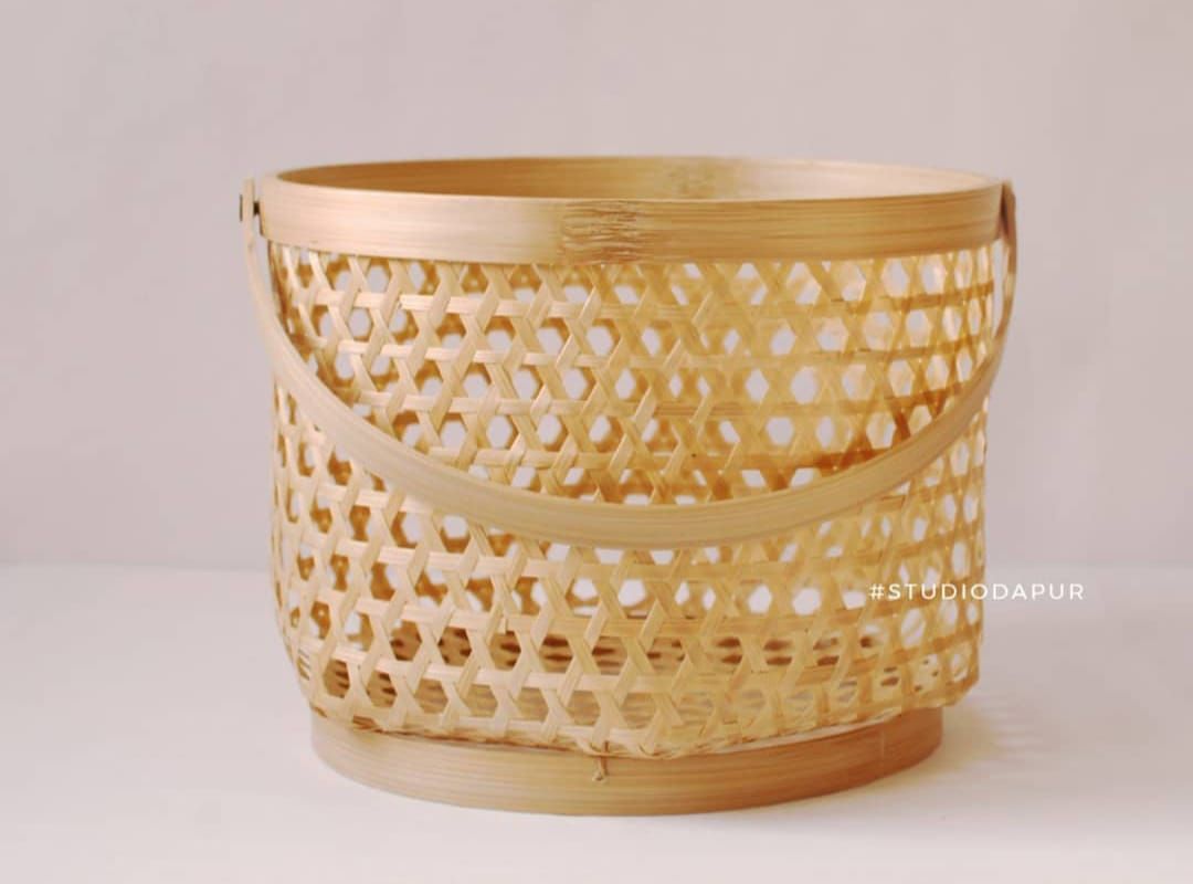 Bamboo Hex Weave Grip Basket