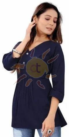 Ladies Navy Blue Tunic Top
