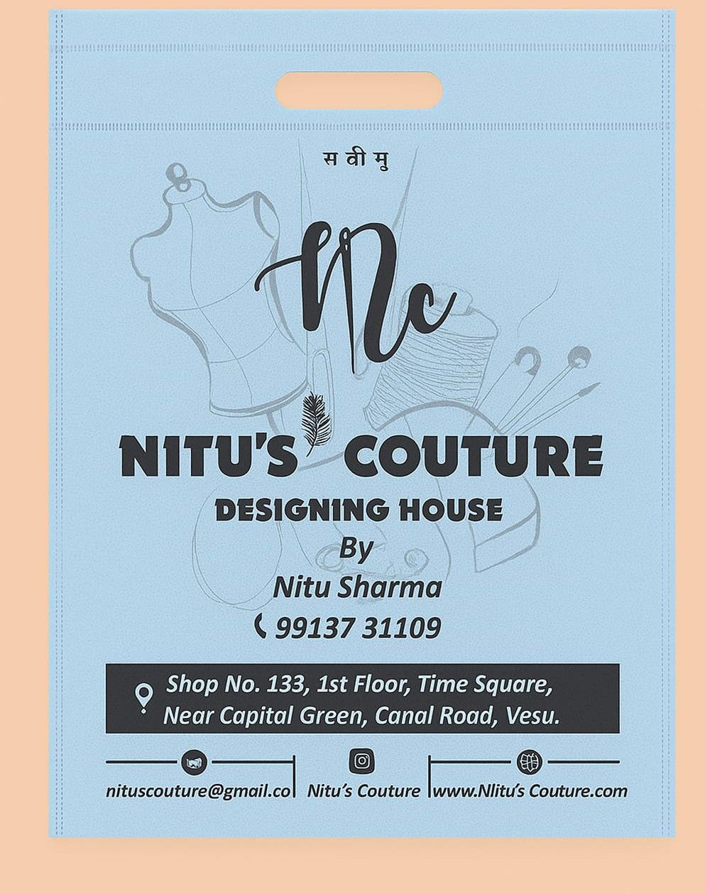 Nonwoven Printed D Designers and Tailors Cut Bags