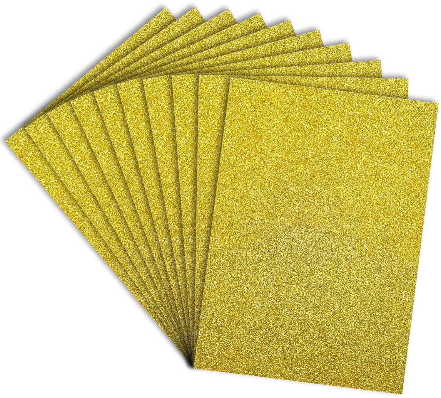 Golden A4 Size Glitter Paper Sheet