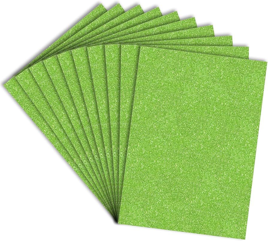 Light Green A4 Size Glitter Paper Sheet
