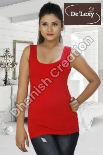 Red Ladies Cotton Slip