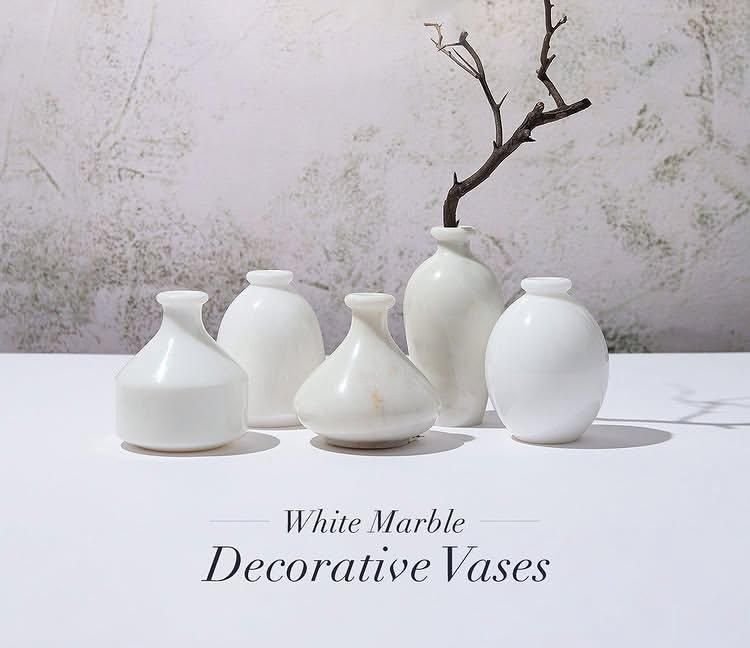 White Marble Decorative Vases