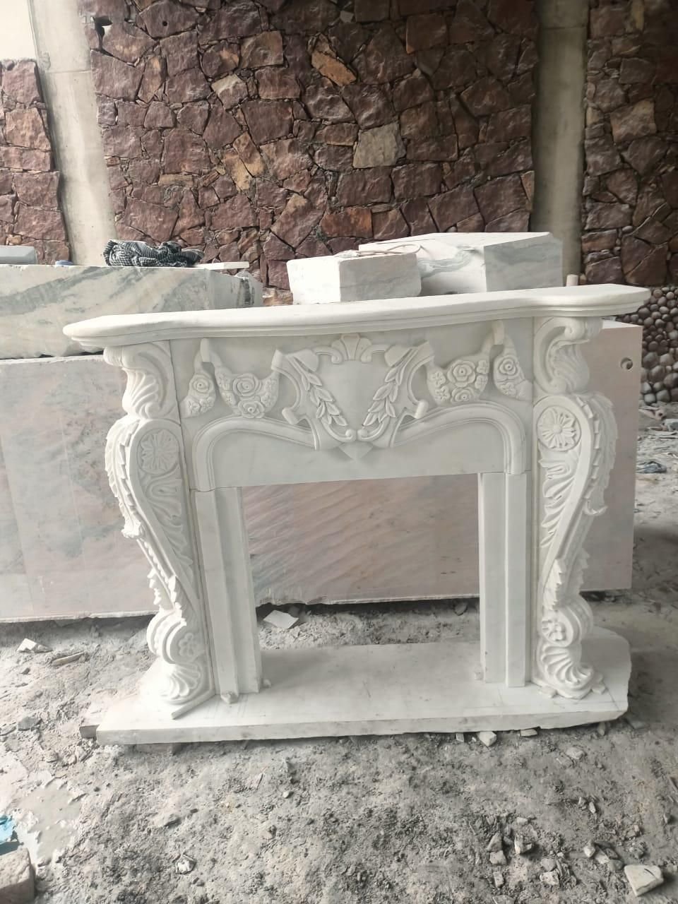 White Marble Fireplace