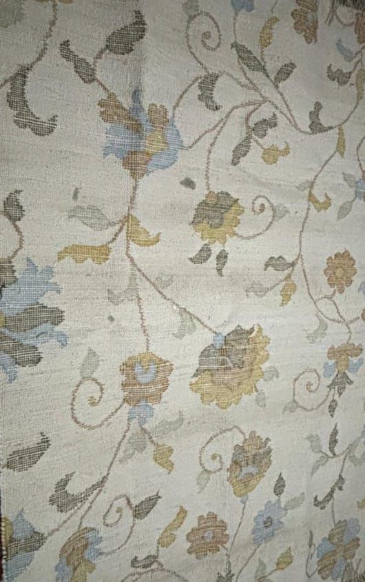 Floral Cream Design Handmade Jute Rug