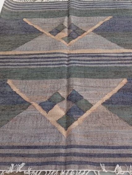 Geometric Pattern Handmade Jute Carpet