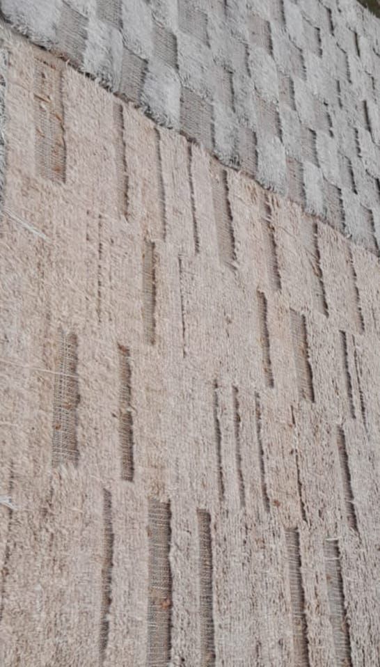 Pink Textured Stripe Handmade Wool Jute Rug