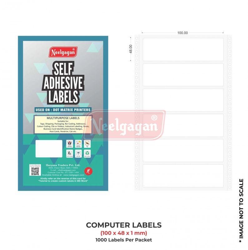 100x48x1mm Neelgagan Dot Matrix Printer Computer Label