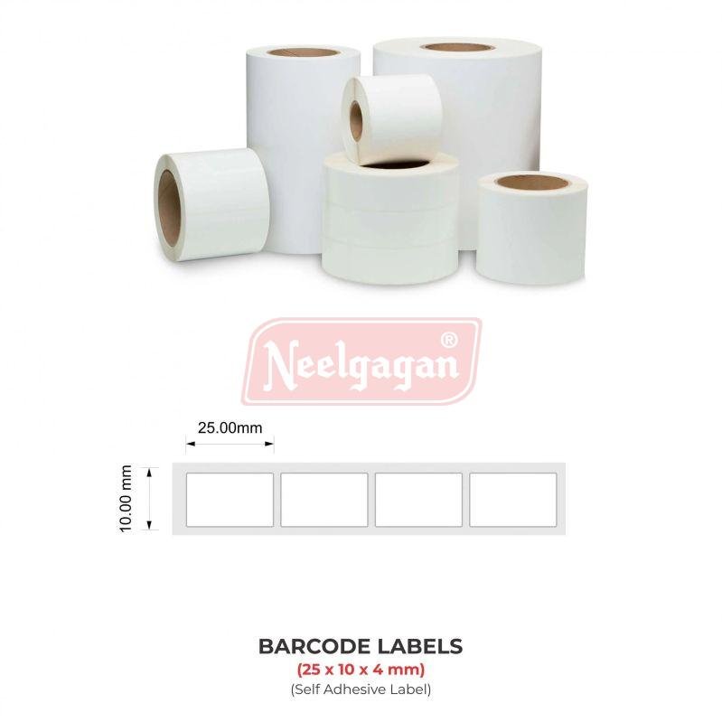 25x10x4mm Barcode Labels Roll