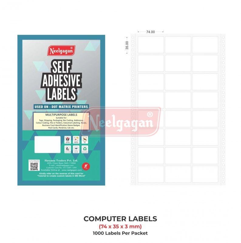 51x35x2mm Neelgagan Dot Matrix Printer Computer Label