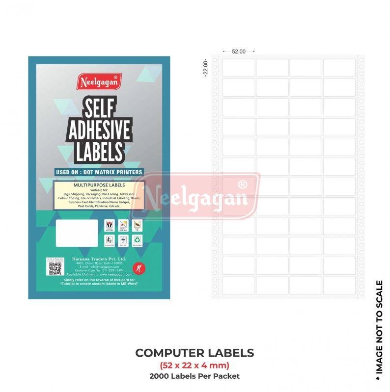 52x22x4mm Neelgagan Dot Matrix Printer Computer Label