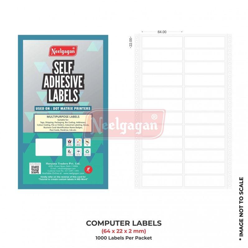 64x22x2mm Neelgagan Dot Matrix Printer Computer Label