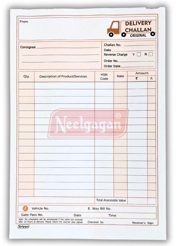 Neelgagan No.1 Small And No.2 Big Delivery Challan Book