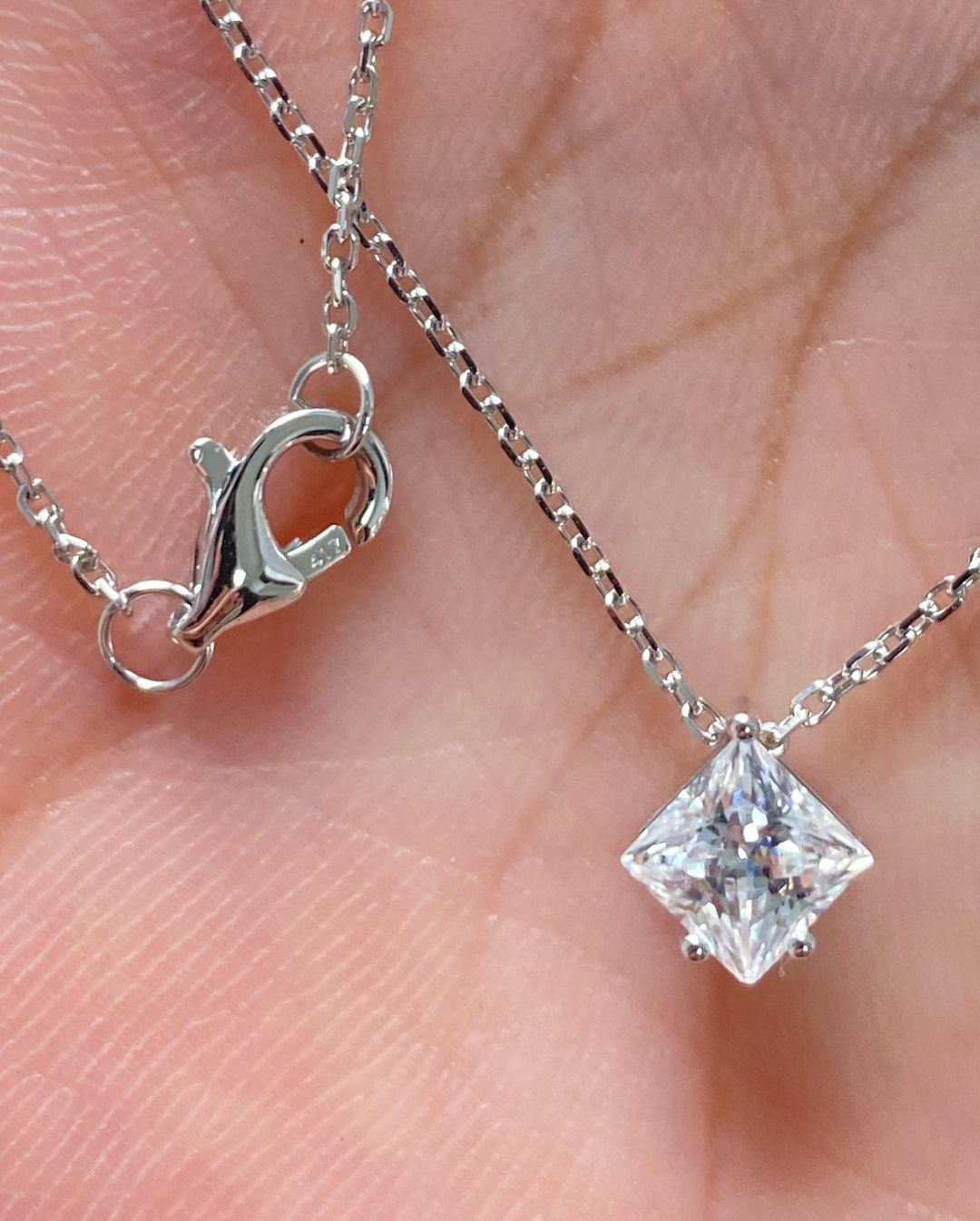 Ladies Silver Diamond Pendant