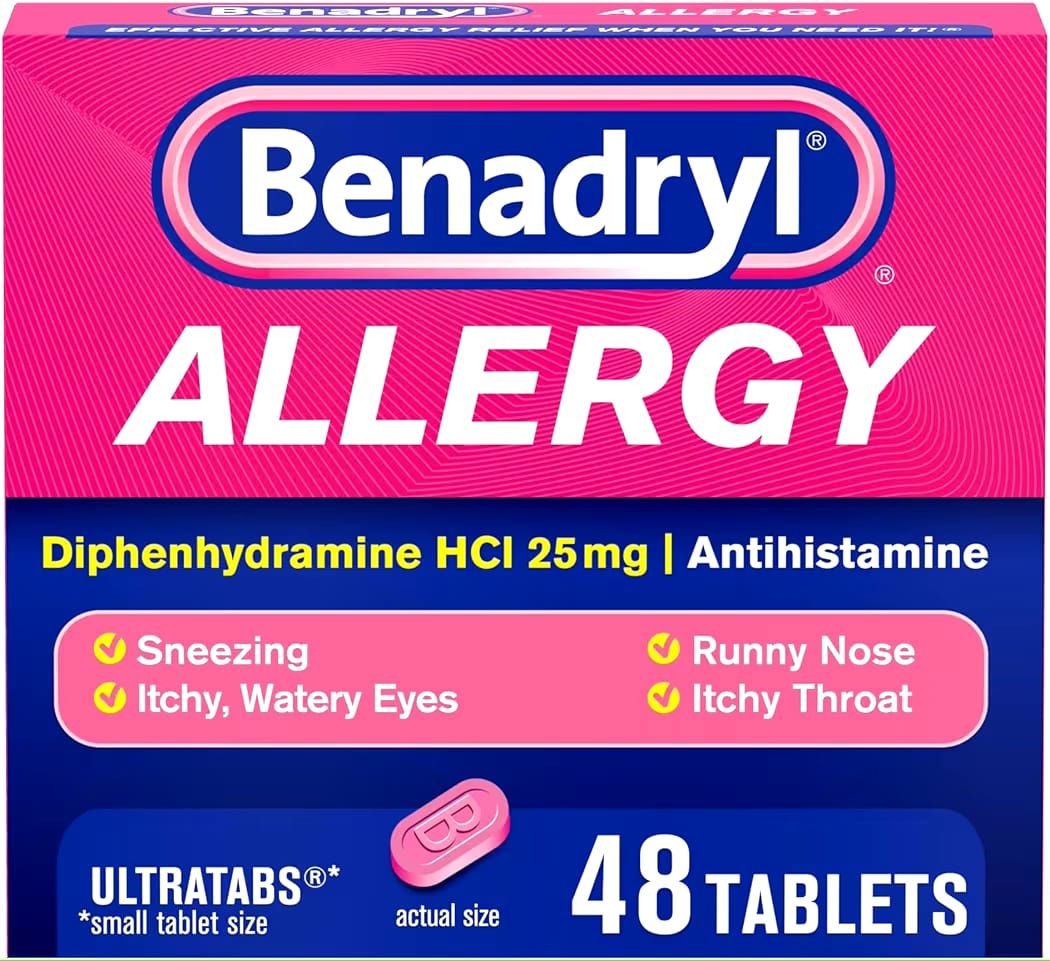 Benadryl 25 Mg Allergy Relief Tablets