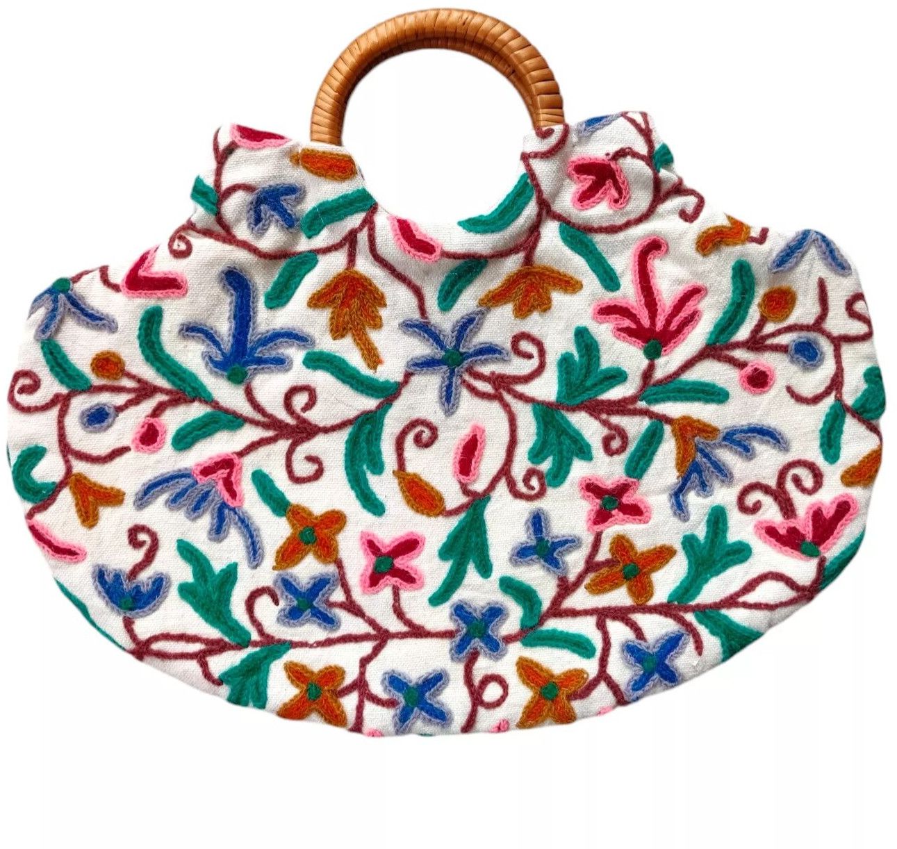 Handmade Kashmiri Crewel Embroidery Clutch