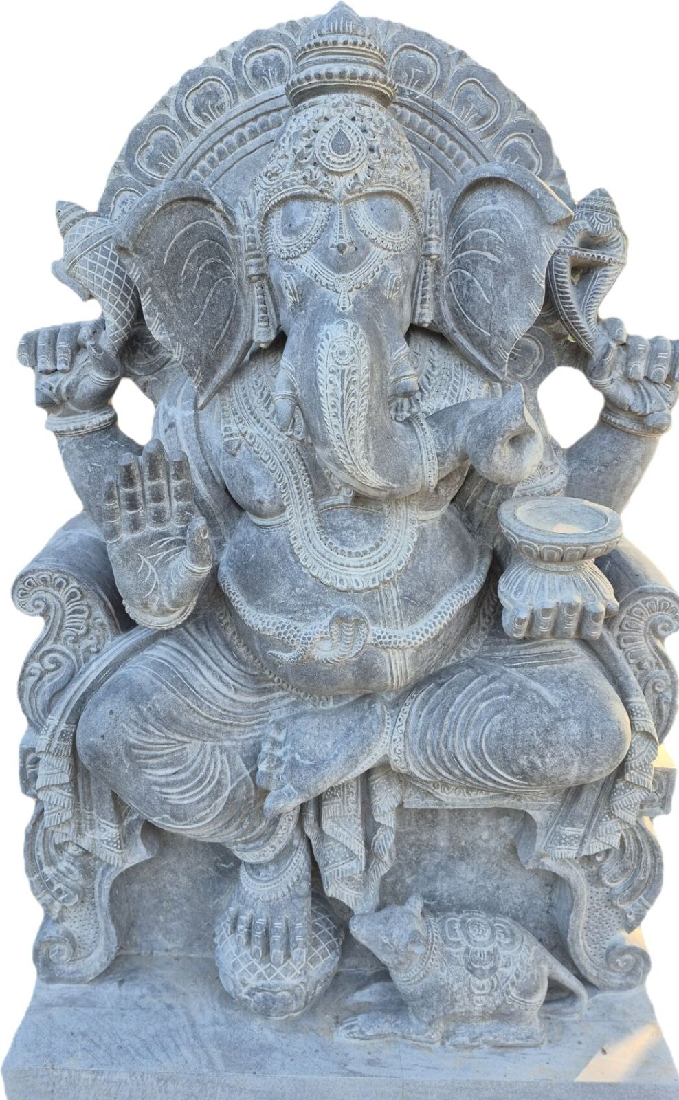 Blessing Ganpati Stone Statue