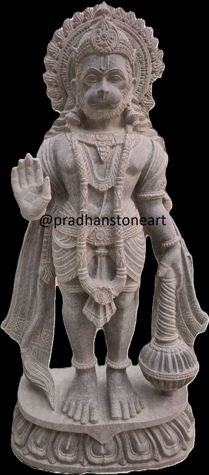 Standing Hanuman Stone Statue