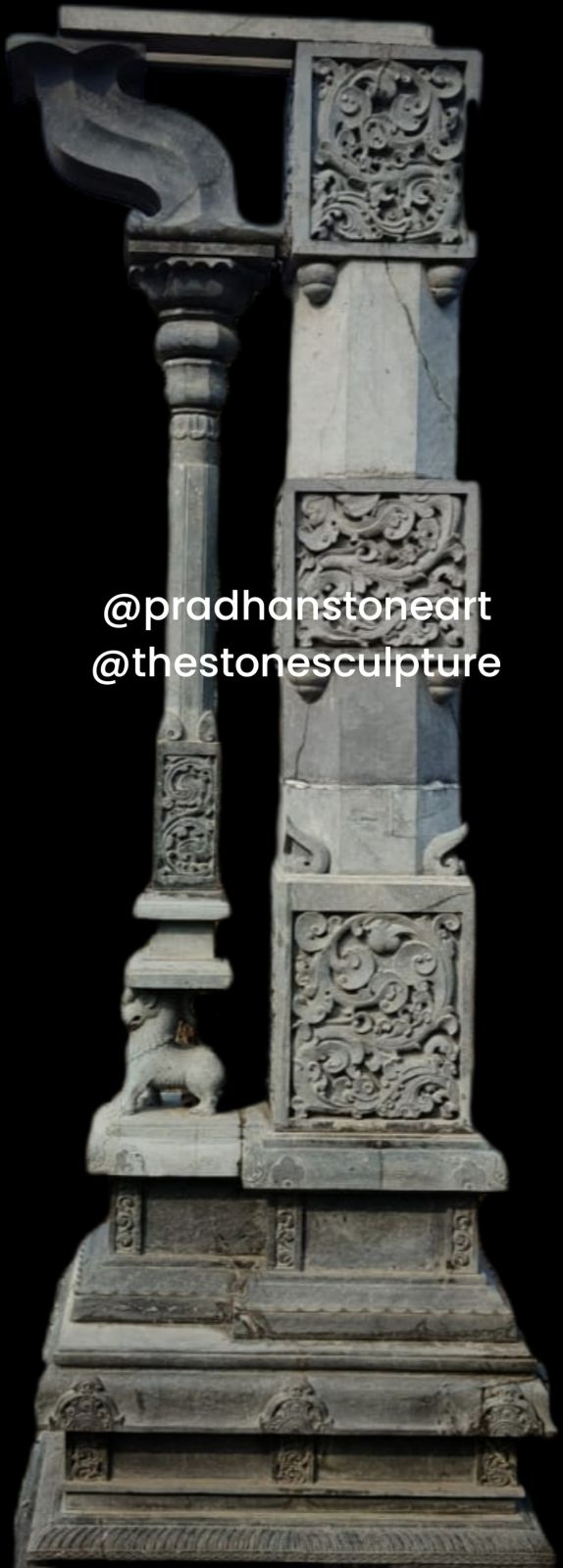 Traditional Black Stone Pillar