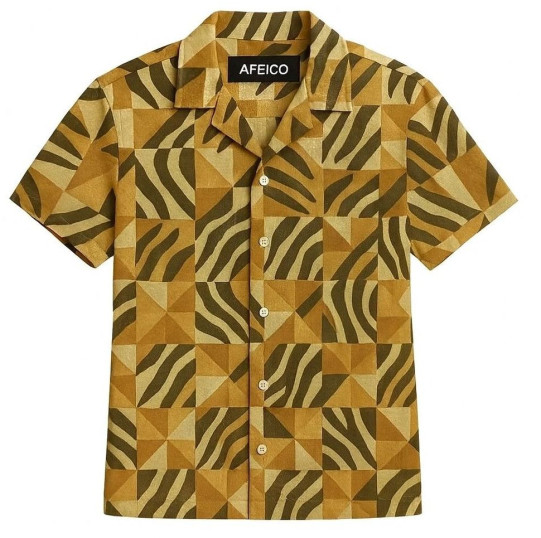Mens Geometric Zebra Printed Shirt