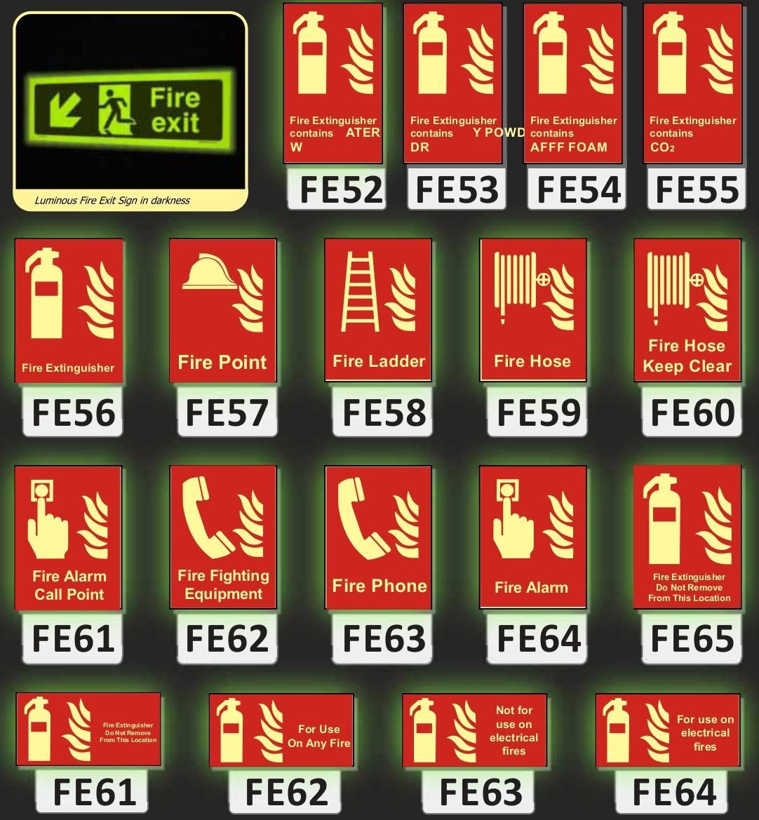 Night Glow Fire Exit Signage