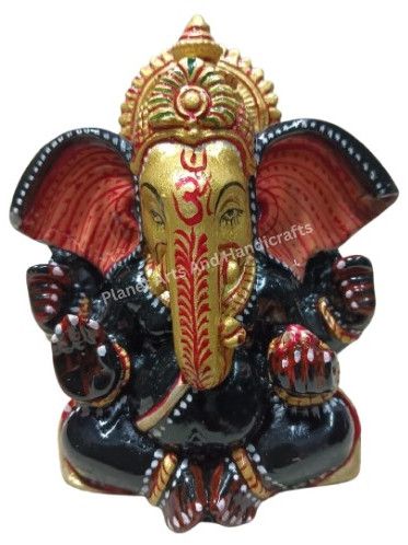 Wooden Handicraft Embossed Ganesha Ji Statue