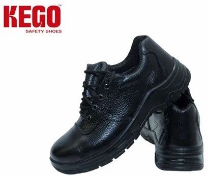Kego Tiger Black Leather Industrial Safety Shoes