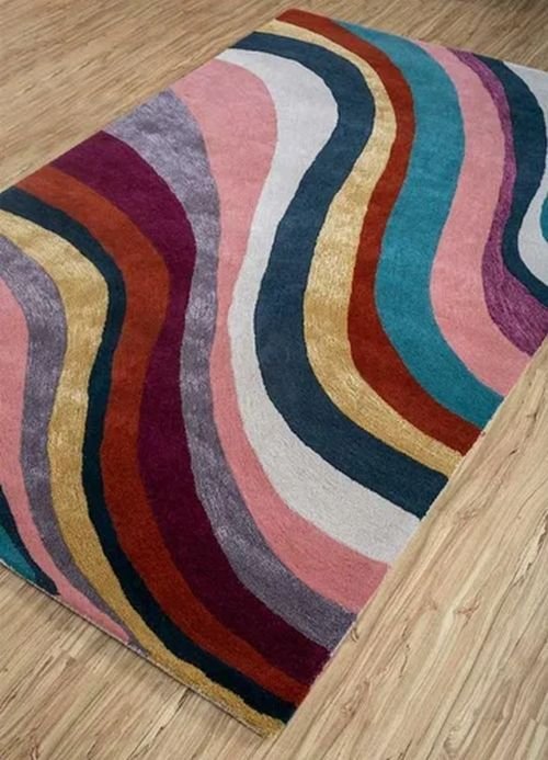 Multicolor Hand Tufted Wool Carpet