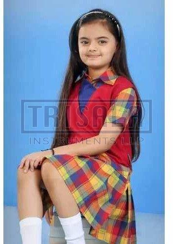 Checked Girls Regular Fit School Dress