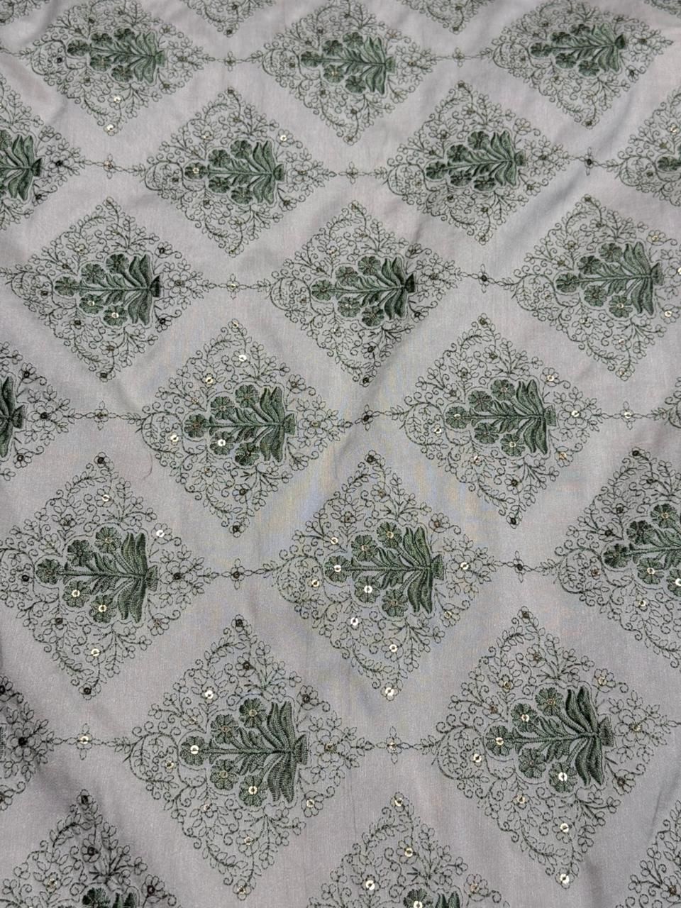 Silk Floral Diamond Fabric