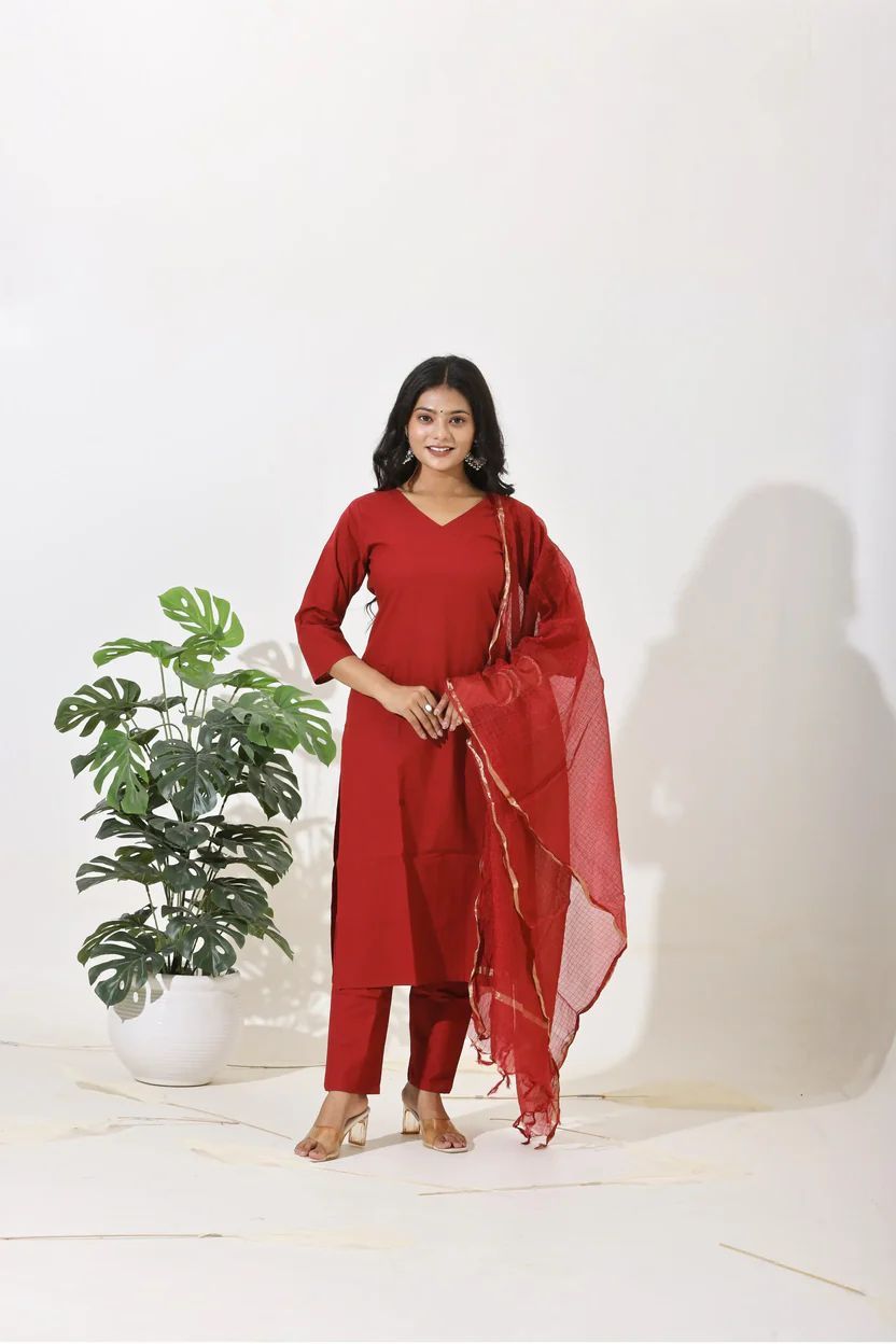 Maroon Mirage Kurta Set