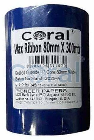 80mmx300m Coral Thermal Wax Ribbon