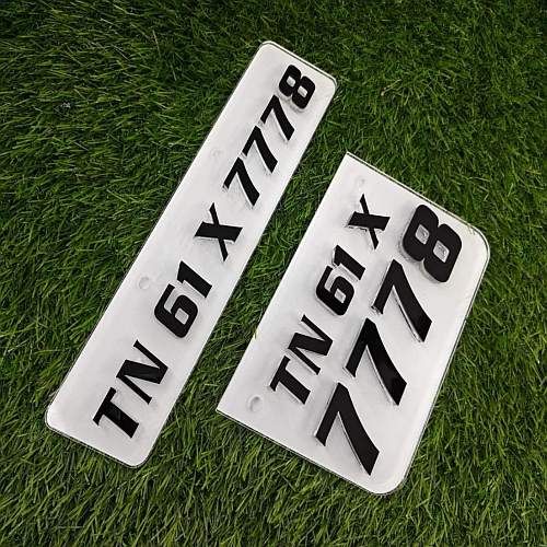 Acrylic Laser Cut Bike Number Plate