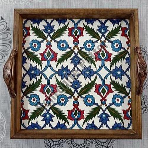 Printed Wooden Square Serving Tray