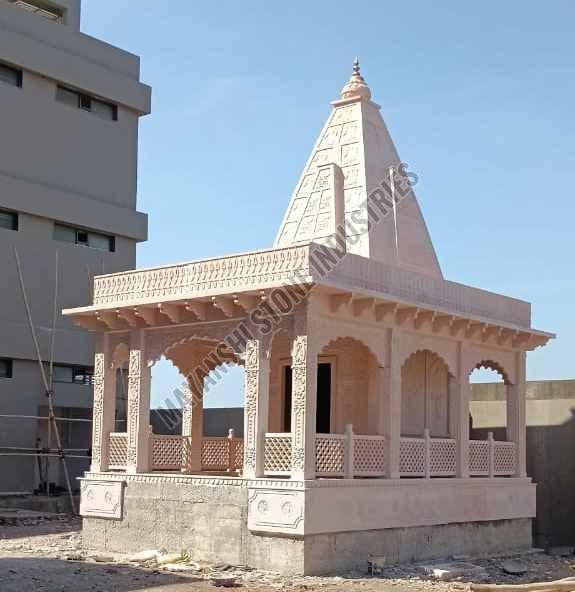22 Feet Pink Sandstone Temple