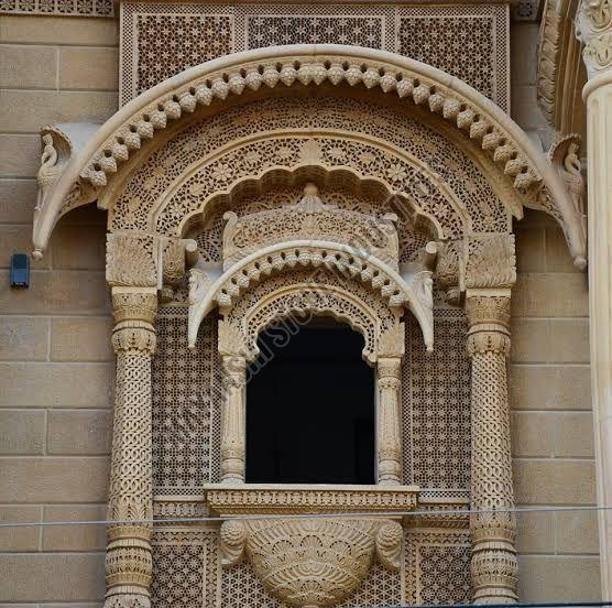 Decorative Carved Sandstone Heritage Jharokha