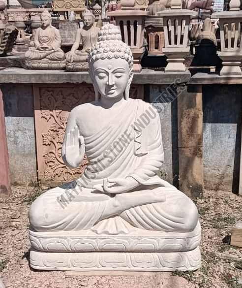 Hand Carved Stone Gautam Buddha Idol