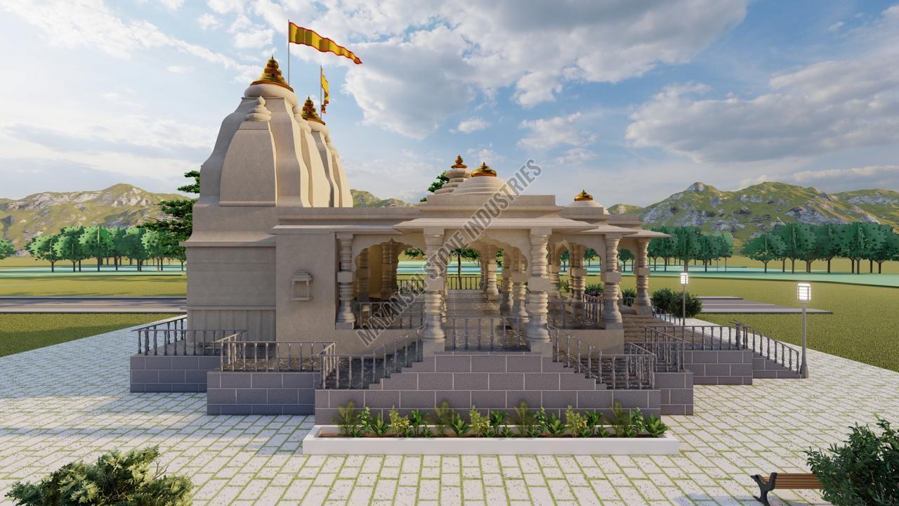 Pink Sandstone Ornamental Religious Temple