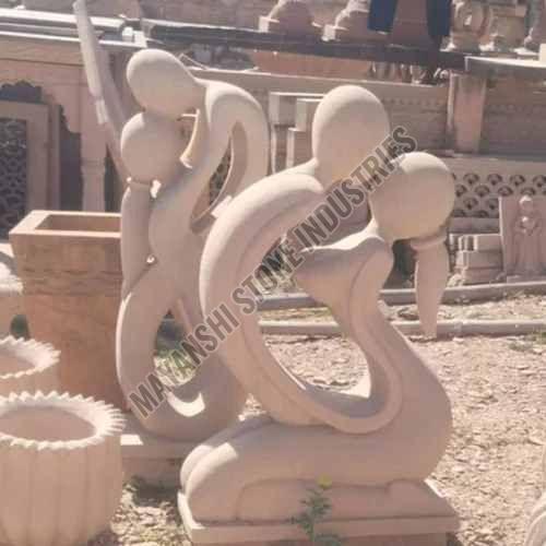 Red Sandstone Couple Statue