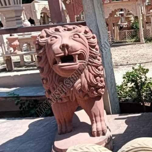 Red Sandstone Tiger Statue