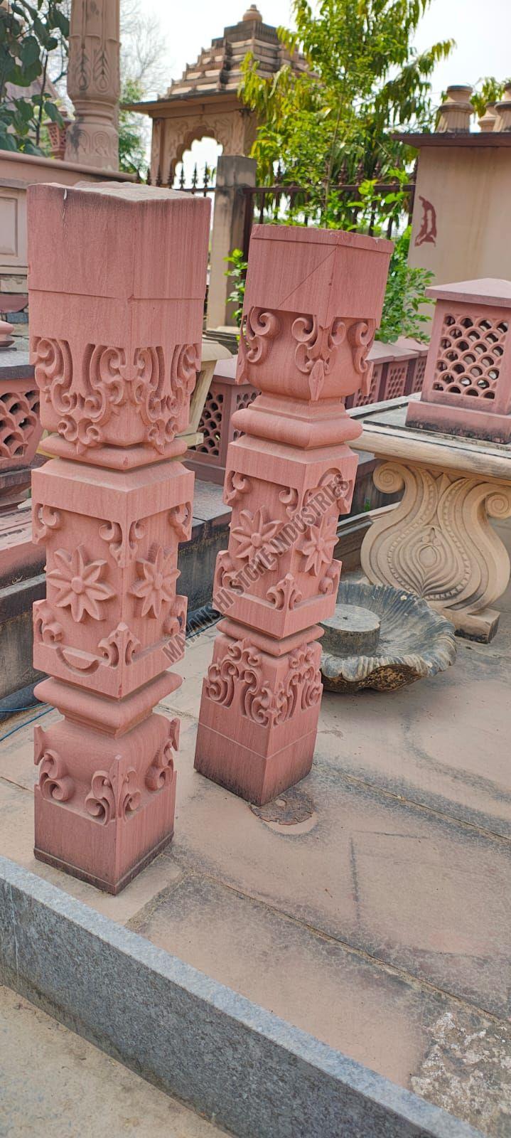 Square Red Sandstone Pillar