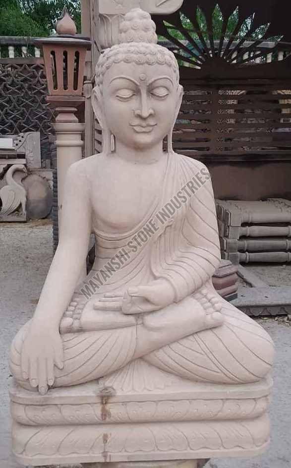 Stone Gautam Buddha Meditating Statue