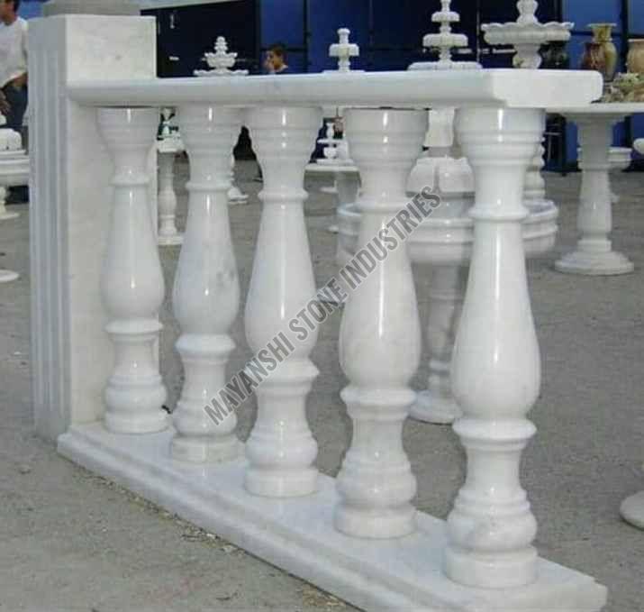 White Stone Decorative Railing Pillar